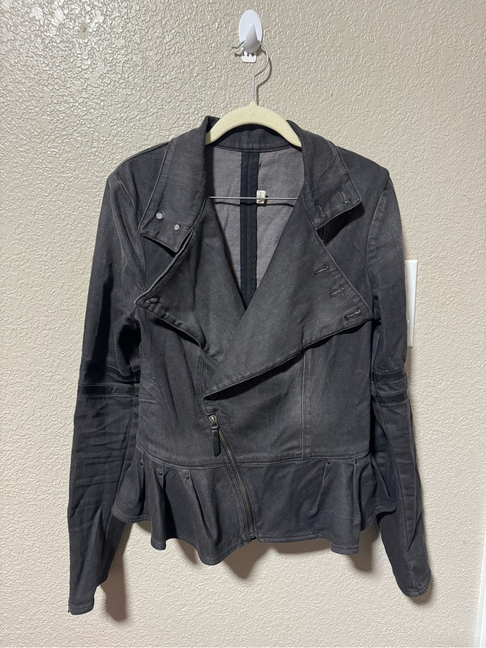 Diesel Women's Charcoal Asymmetrical Moto Jacket